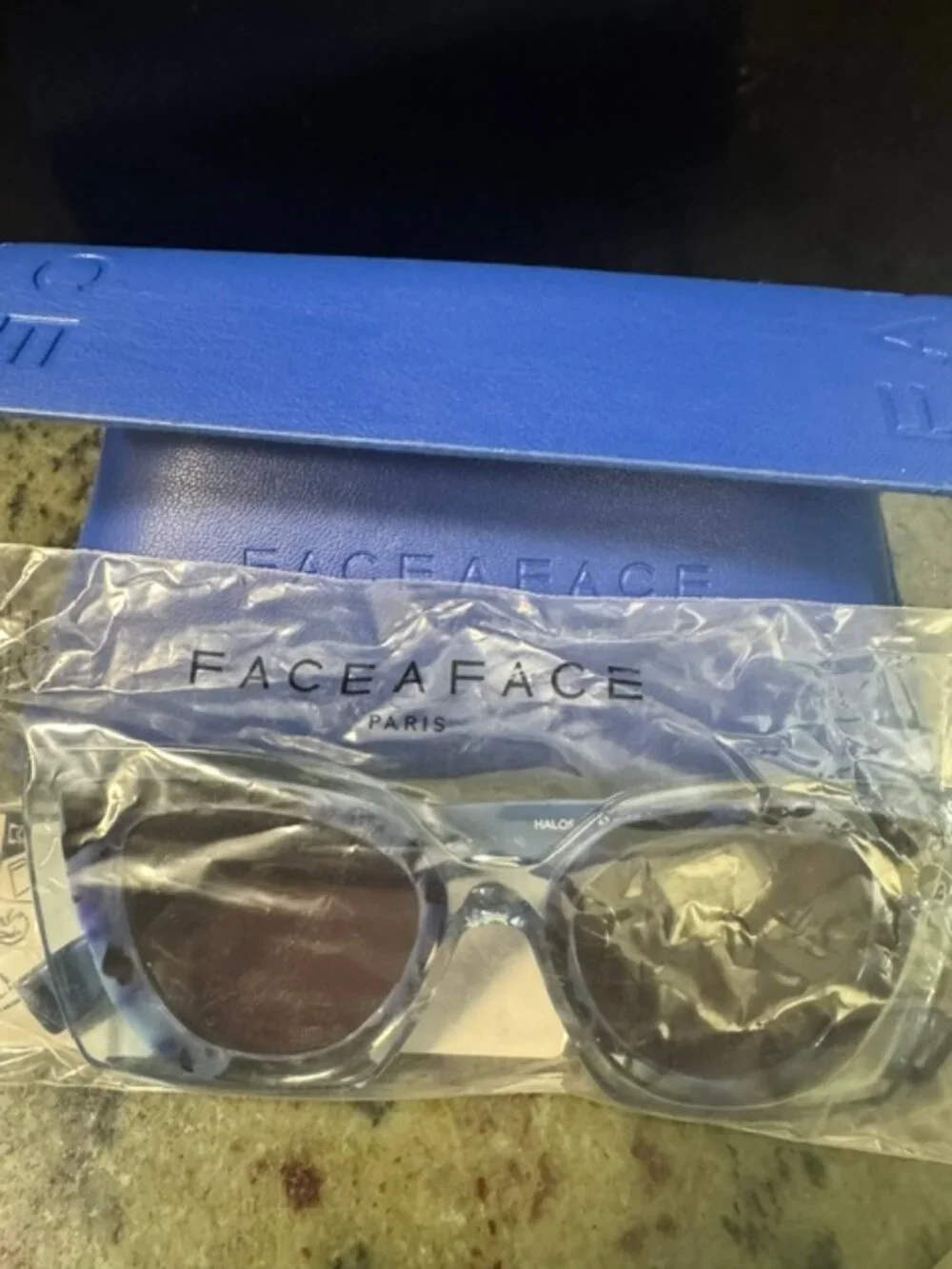 Face à Face Halos 1 Sunglasses Blue Crystal, 47-22-145 NWT/Case - Free Shipping!